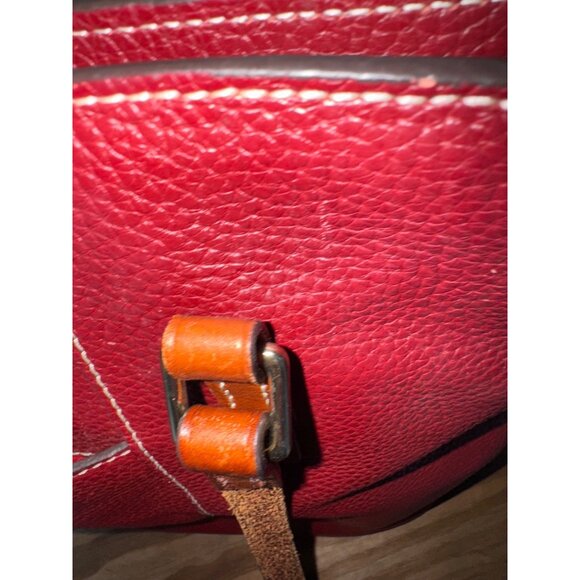 Dooney & Bourke Pebble Leather Tote Shoulder Bag Burgundy Red 15x11x4 - Picture 5 of 8